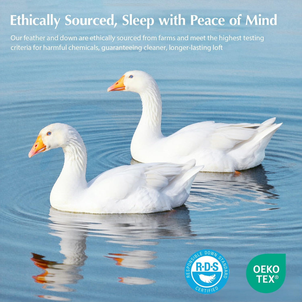 Lightweight Goose Feather Down Fiber Comforters King, Summer Duvet Insert, Ultra Soft, Breathable, Hotel Luxury