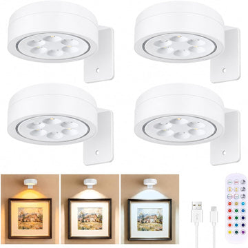 Picture Lights for Wall, Rechargeable Wireless Poster Lights, White