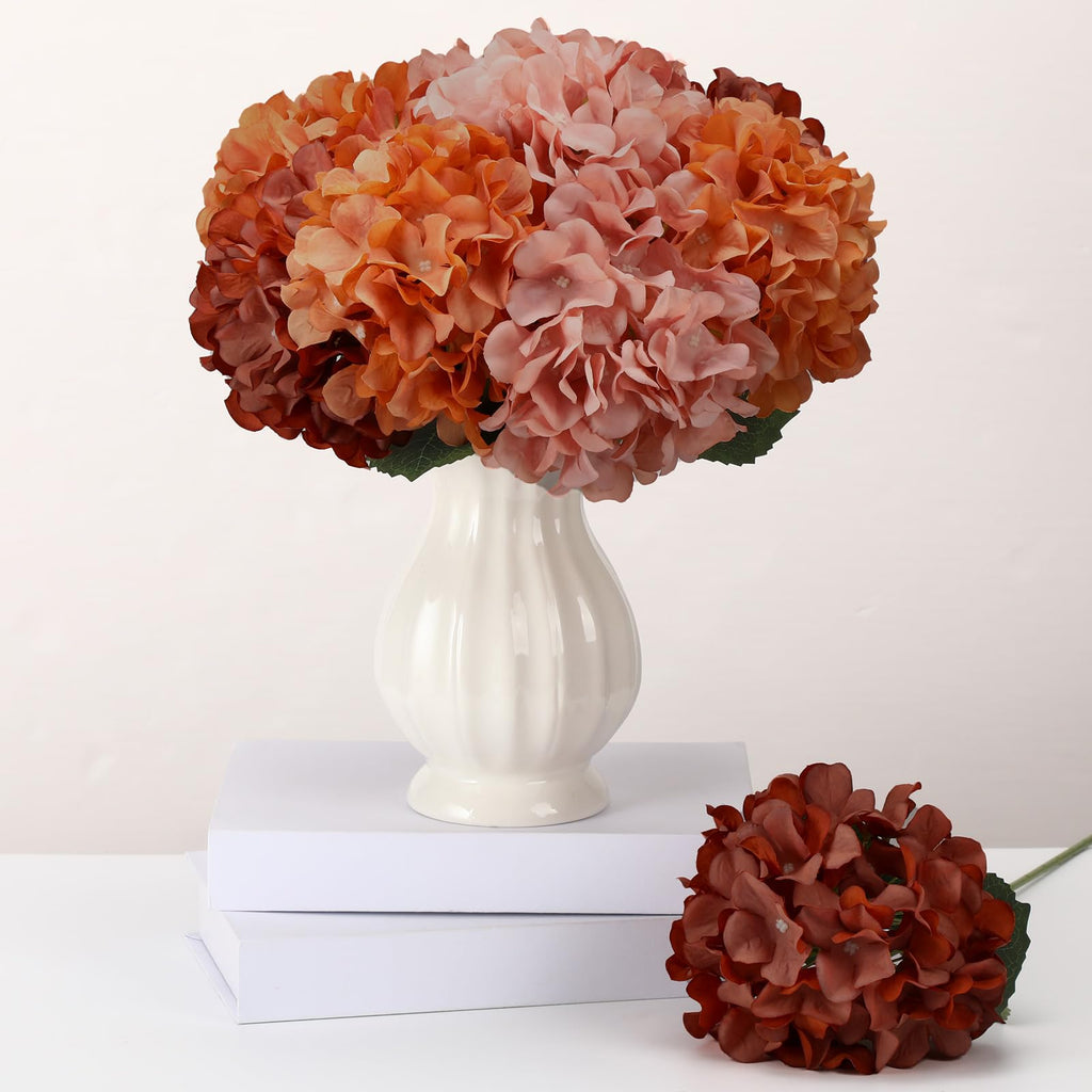 9 Pcs Burnt Orange Fall Artificial 23.6"