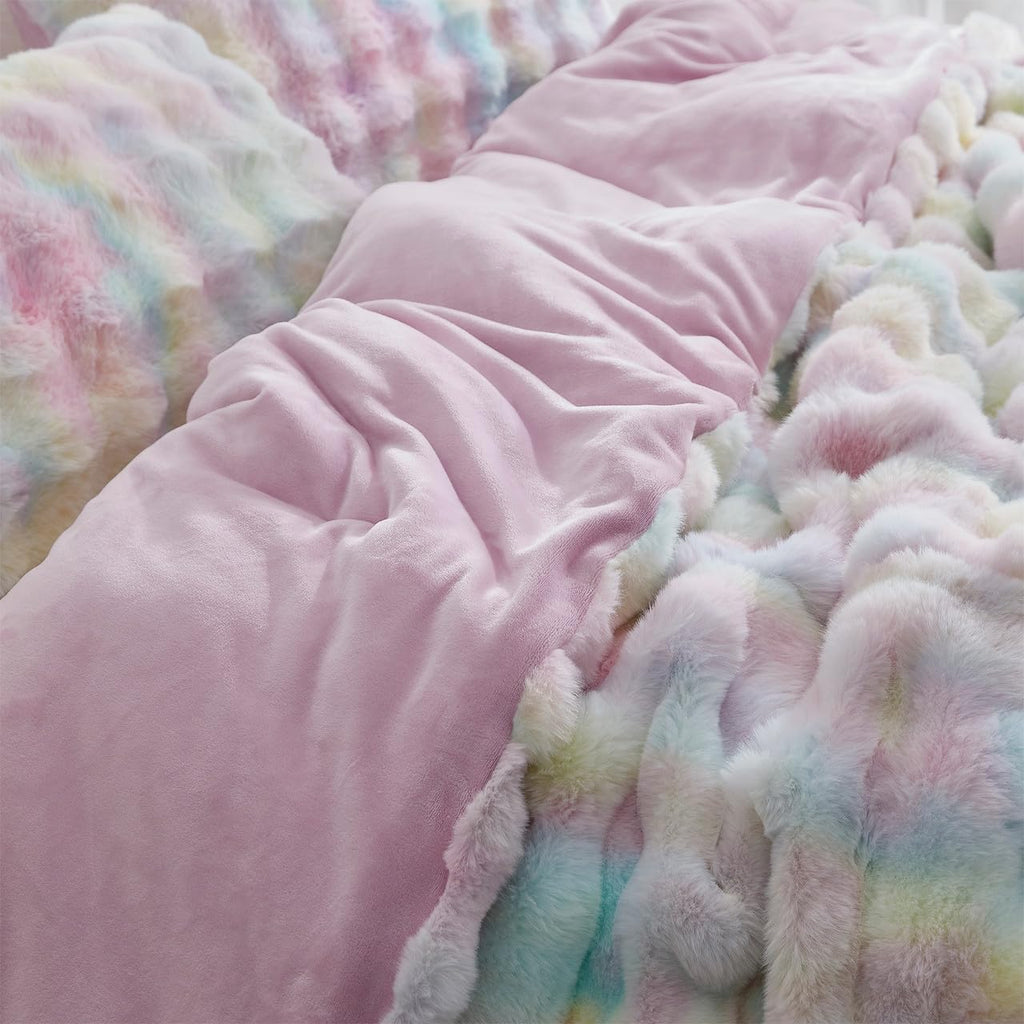 Sherbert Scoops Coma Inducer Alaskan King Comforter Set, Rainbow Sprinkles | Experience Coma Worthy Sleep with Cozy