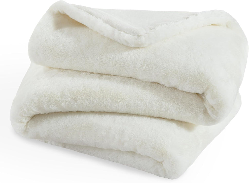 Faux Fur Throw Blanket - Ultra-Soft Luxurious - Cozy Warm Blanket, Chair, Bed - Fuzzy Fluffy Super Soft - Decorative