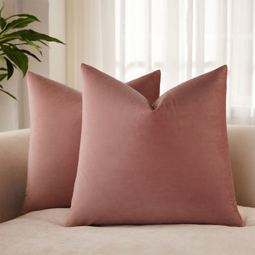 22x22 Decorative Velvet Throw Pillow Covers Set of 2, Jam