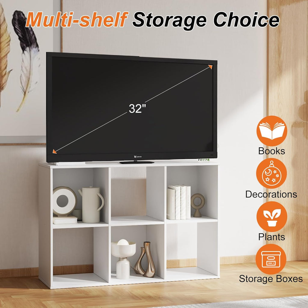 6 Cube Storage Organizer - Open Cube Bookshelf with 3 Removable Back Panels, Display Storage Bookcase, Entrance Hall