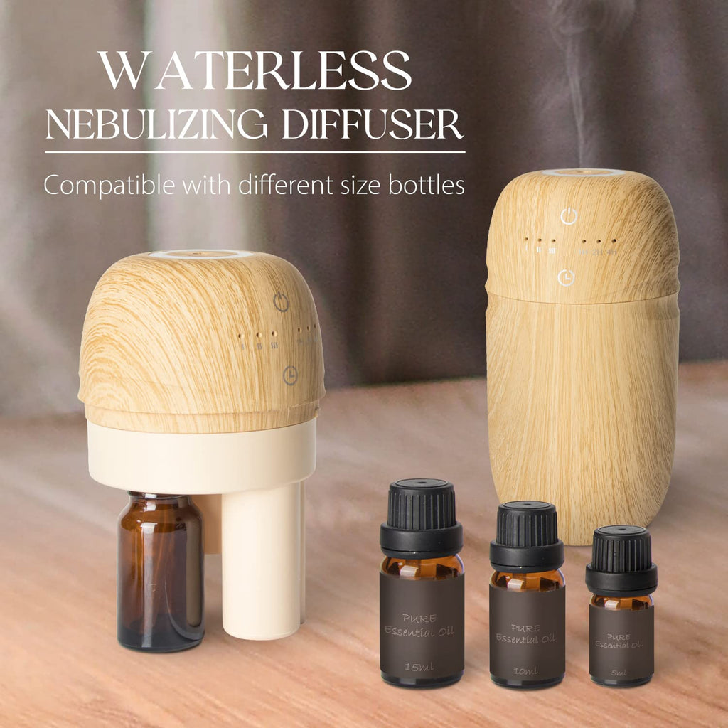 Waterless Essential Oil Diffuser, Rechargeable & Wireless Aromatherapy Diffuser, Portable Air Diffuser with Time