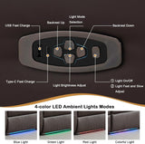 Power Loveseat Recliner Sofa, Home Theater Seating with Console，Reclining Loveseat Sofa RV Couch with LED Lights