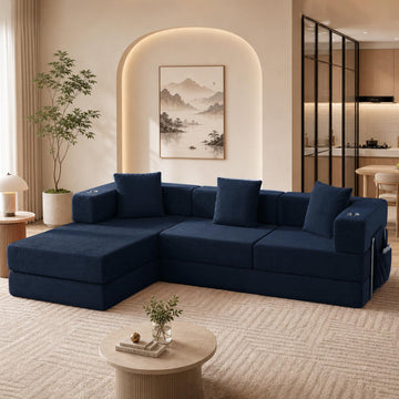 Modular Sectional Sofa, 108" L-Shaped Couch with Deep Seat
