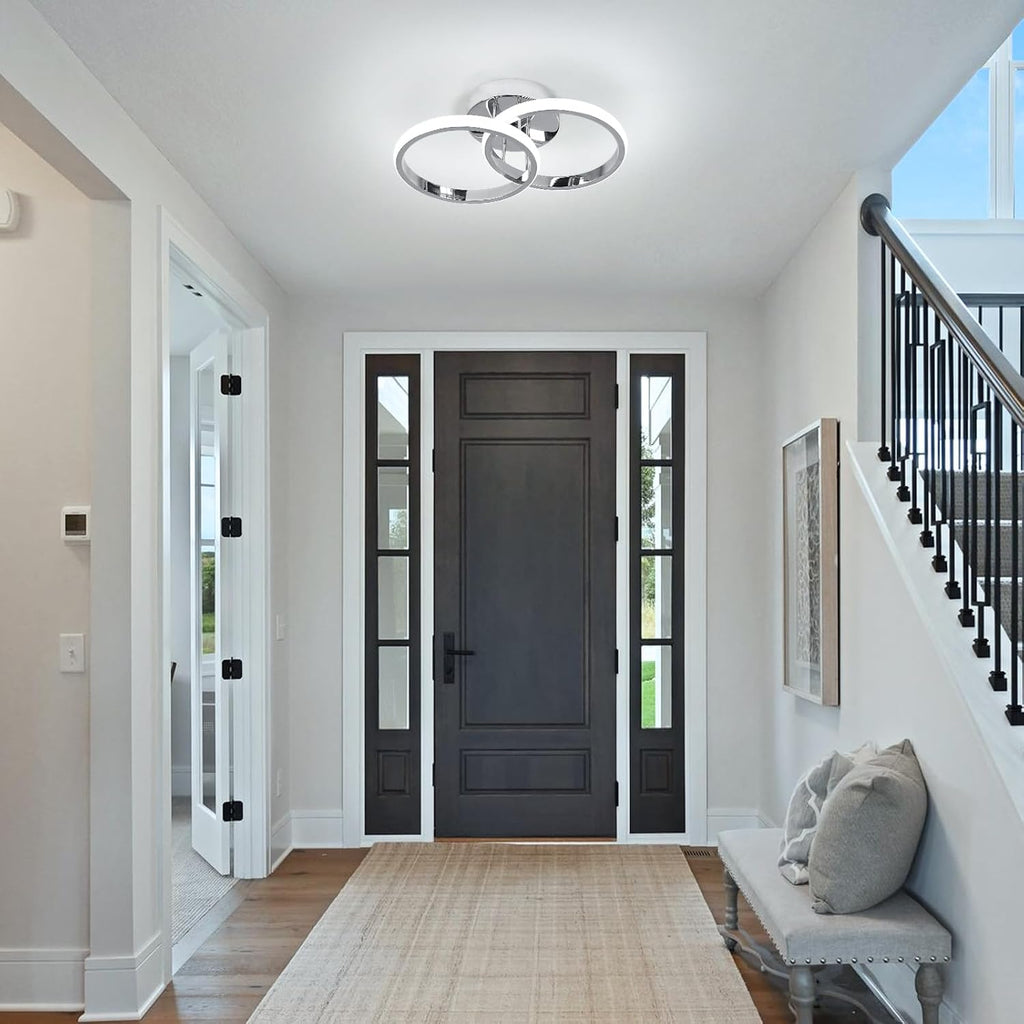 Round Modern Led Ceiling Light Fixtures, 6000K Cool White Hallway Light Fixtures Ceiling, Bathroom Close to Ceiling