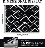 Black Modern Geometric Area Rug 8x10