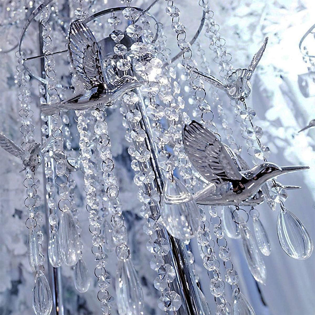 33ft K9 Glass Crystal Garland Strands - Hanging Chandelier Gem Bead Chain - 14mm Clear Octagon Prism Diamond String