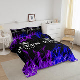 Feelyou King and Queen Crown Comforter Set Modern Chic Bedding Set King Duvet Insert All Season Sets for Couples 3