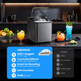 Nugget Ice Maker Countertop, Fast 35lbs/24H Sonic Pebble Ice Machine, Self-Cleaning Anti-Scale System, Stainless