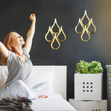 2 Pieces Teardrop Wall Mirror Hanging Wall Mounted Decorative Accent Mirror Living Room Bedroom Bathroom, 15.7 x 11