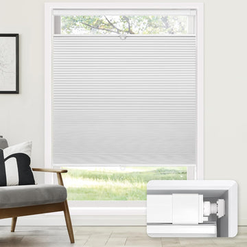 No Drill Cordless Cellular Shades, 20" W x 48" H, White