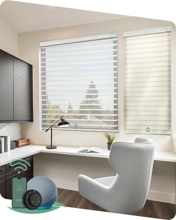 Motorized Shangri-La Shades, Light Filtering Smart Blinds Customized