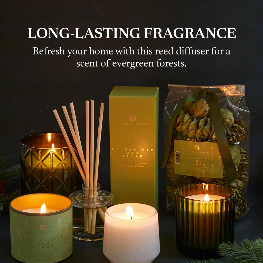 Reed Diffuser Set - Balsam Fir & Cedar Scent - 4 oz