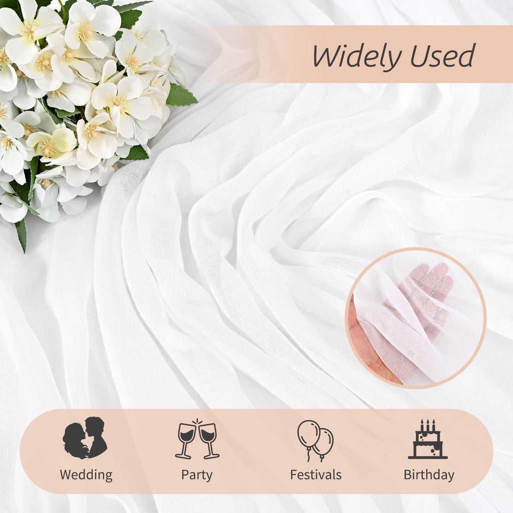 10 Yard White Gauze Cheesecloth Fabric, Arch Draping for Wedding Decor, Drape Table Runner, Boho Cheesecloth for Table