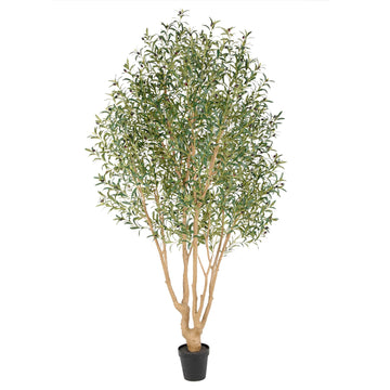 Majestic Faux Olive Tree 9ft - Artificial Olive Tree Indoor & Outdoor with Lifelike Leaves & Textured Branches