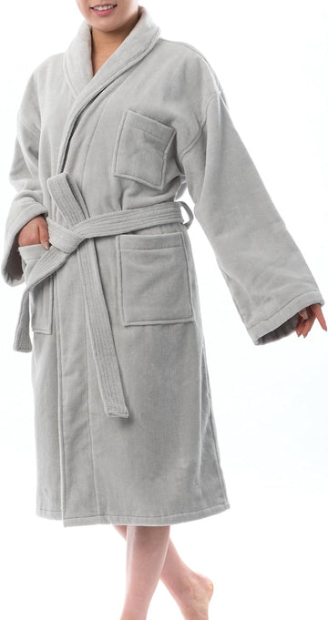 Blair Womens Cotton Terry Cloth Bathrobe Shawl Collar Velour Spa Robe