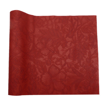 Flowers Bump Texture Faux Leather Sheet 1 Pc 11" x 50" (30x130cm) Printed Faux Leather Fabric for DIY Bows Earrings