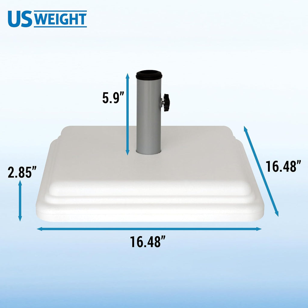 40 Pound Umbrella Base - Weighted Umbrella Base For Use With Patio Table - Heavy Duty Base for Umbrella - White