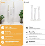 6 Set 3 Arms Acrylic Candelabra Centerpieces,30.7" Clear Candlesticks Holder with Acrylic Shade for Valentine's Day