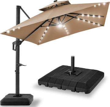 10x10ft Cantilever Patio Umbrella w/Base Included