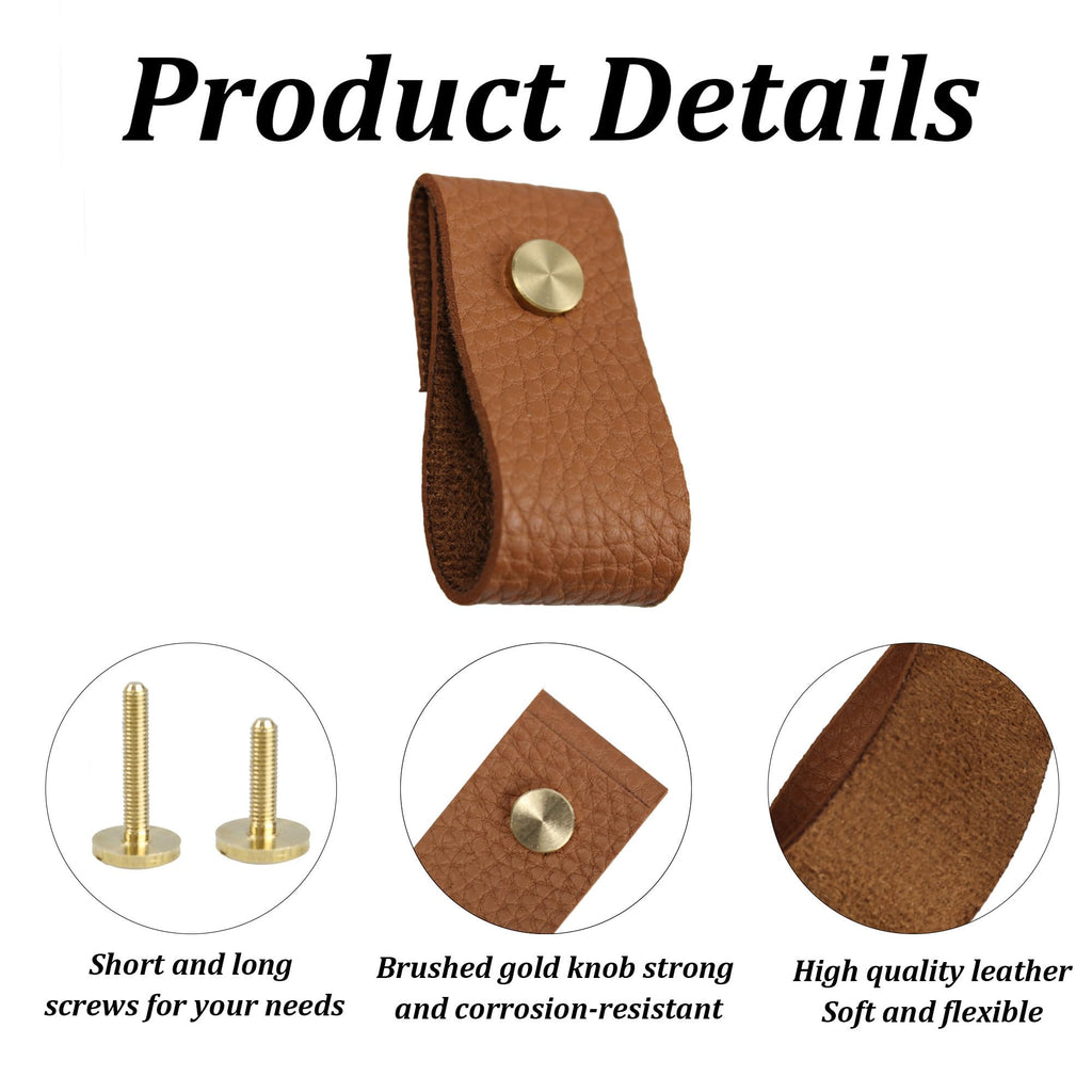 8PCS Leather Drawer Pulls, Modren Leather Pulls Handles, Soft Leather Cabinet Pulls knobs, Leather Furniture Pulls or