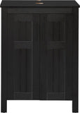 UEV Black 24" Bathroom Vanity Without Sink,Modern Freestanding Sink Cabinet,Stylish Bathroom Vanity Cabinet,Grooved
