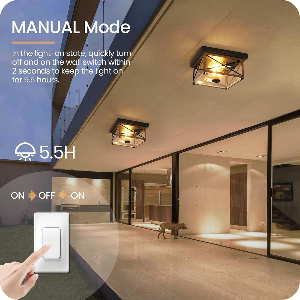 Outdoor Ceiling Light with Motion Sensor, Flush Mount Porch Ceiling Lights Outdoor