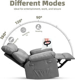 GarveeHome Oversized 27" Recliner Chairs, Classic Manual Leather Recliner