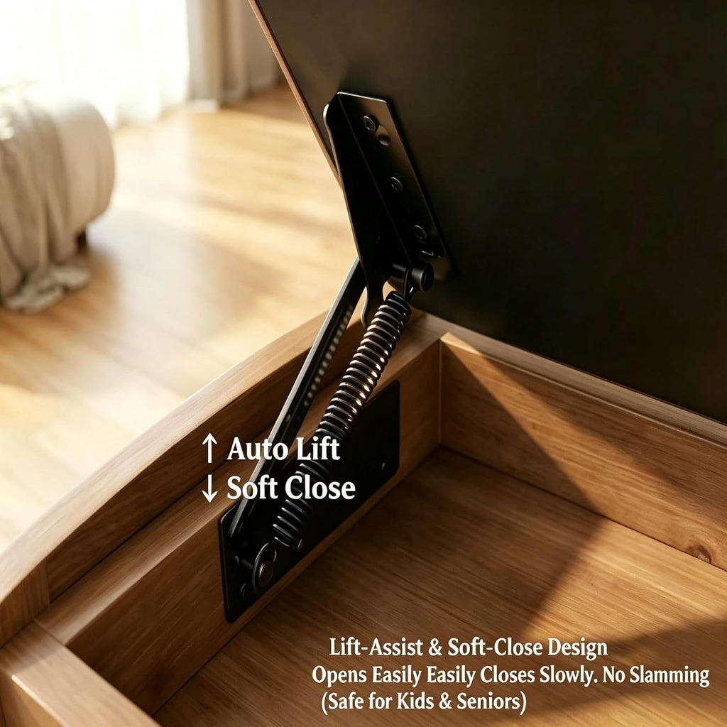 Shoe Rack Bench,2 Tiers Shoe Bench with Storage with Flip-Top,Wood Shoe Rack (Solid Upholstered Seat,31.5")