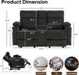 Power Reclining Loveseat, Massage Loveseat Recliner Sofa Home Theater Seating with Heat