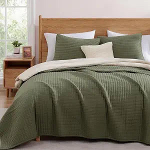Twin Quilt-Lightweight Bedspreads Olive Green Twin Quilt Bedding Set - Set of 2
