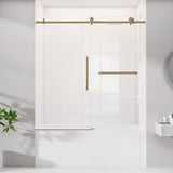 Sliding Tub Shower Door 56-60 in. W x 60 in. H Frameless Bypass Bathtub Shower Doors 1/4 inch Clear Tempered Glass