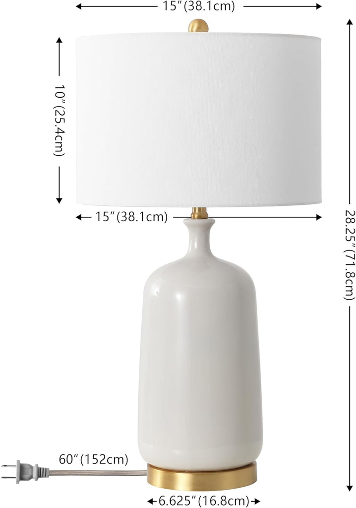 Stevie 28-inch Cream/Brass Ceramic Table Lamp (LED Bulb Included)