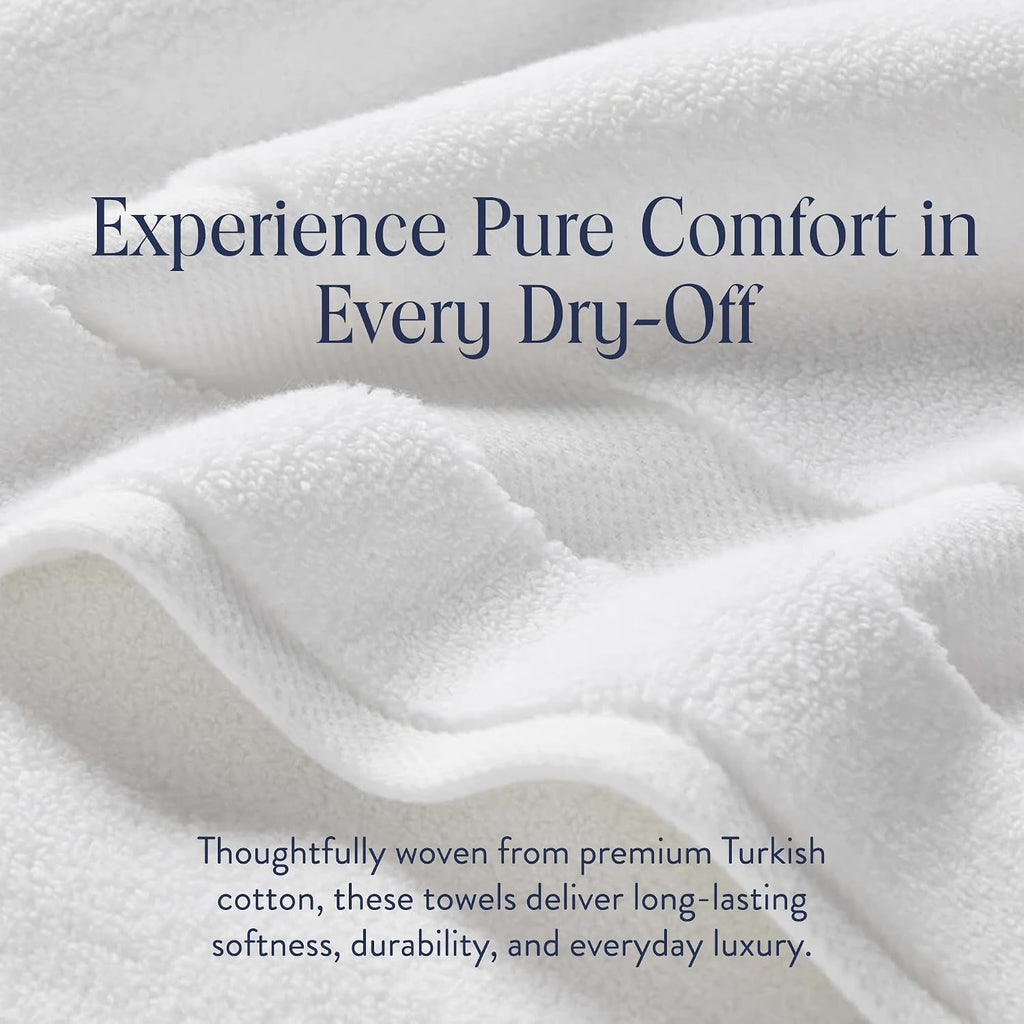 100% Turkish Cotton Bath Towels Spa-Quality Cotton - Set of 2, White