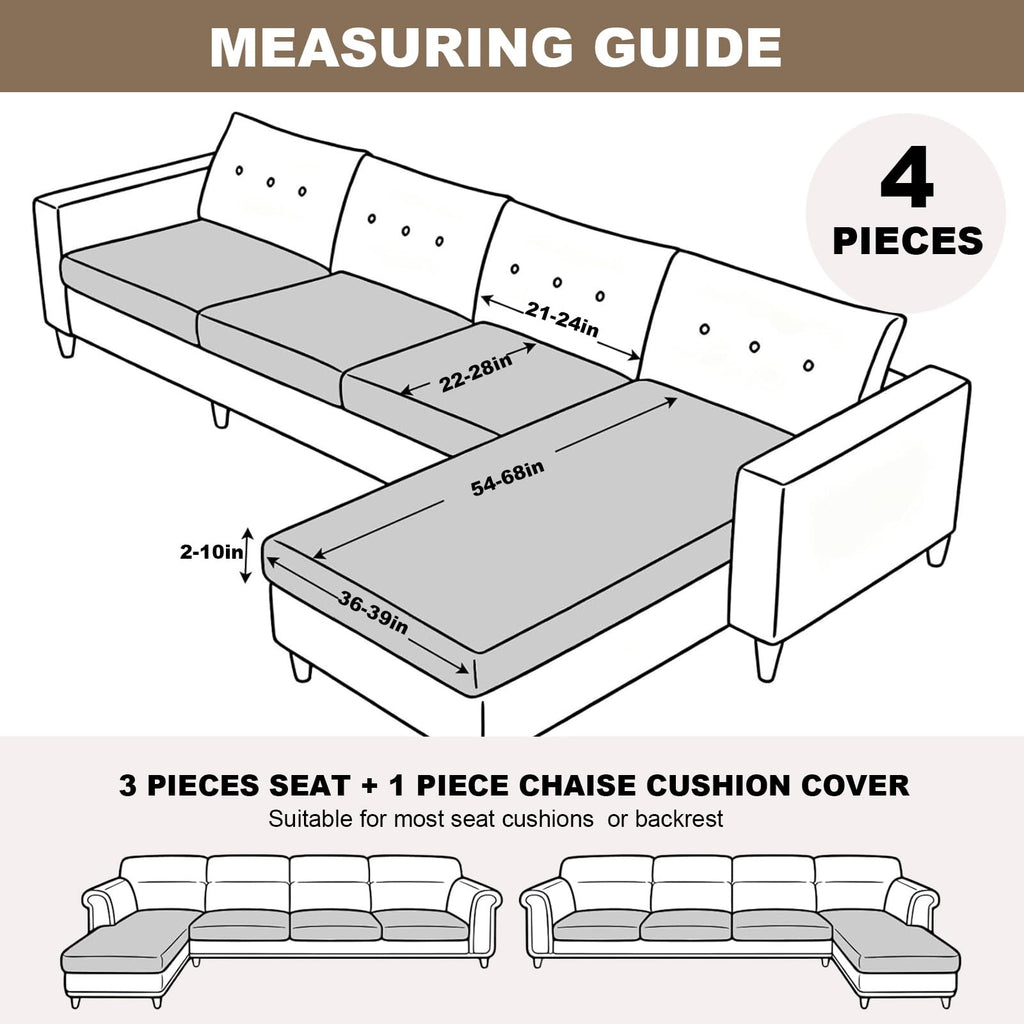 Couch Cushion Cover Sectional Couch Covers for Sofa Chaise Couch Cushion Cover L Shaped Couch Cover Sofa Seat Cover