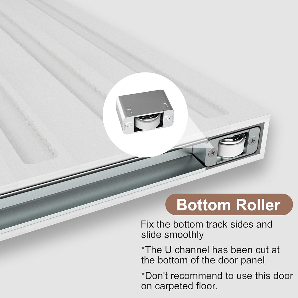 40"x86" Concealed Sliding Barn Door with Soft Close Hardware Kit, White Hidden Door for Opening 32"-