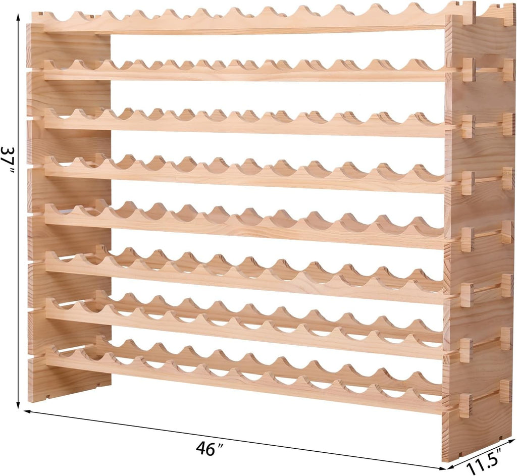 Wooden Stackable Storage Modular Wine Rack cabinet-96bottle Freestanding for Floor Wine Rack