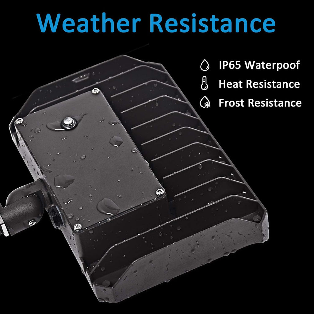 60W LED Knuckle Mount Flood Light, Outdoor Security Floodlights Fixture with Base, Dusk-to-Dawn Photocell Daylight