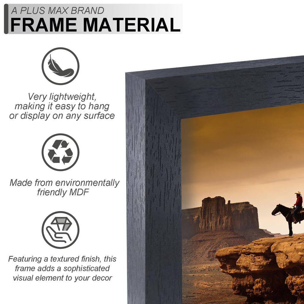16x20 Picture Frame Black Light Weight Wall Mount