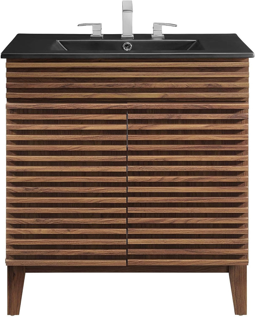 Render 30" Bathroom Vanity with Sink in Walnut Black