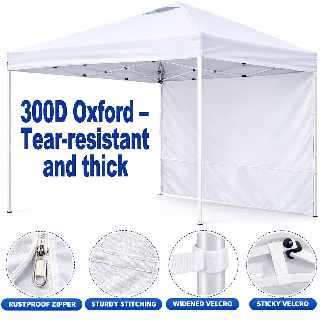 10 x 10 Canopy Sidewalls, 3 Pack Pop Up Canopy Walls, White