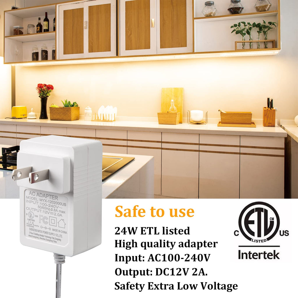 Under Cabinet LED Lighting Kit,Dimmable Strip Lights with RF Remote