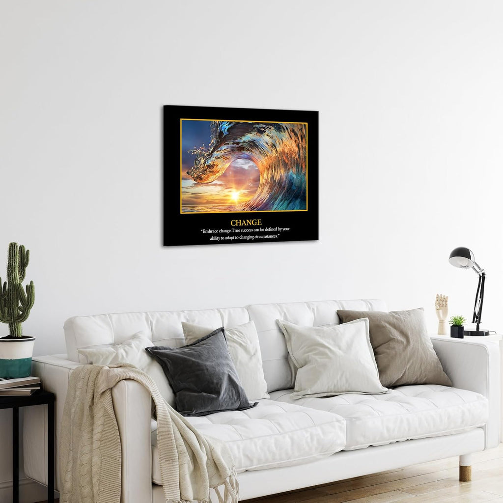 Motivational Self Positive Office Quotes Inspirational Success Teamwork Posters Canvas Prints Amazing Ocean Wave