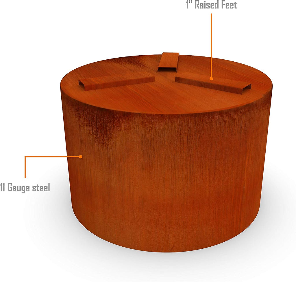 Extra Large Corten Steel Planter - 42x36 Large Round Planters for Outdoor Plants - Modern Metal Statement Piece for
