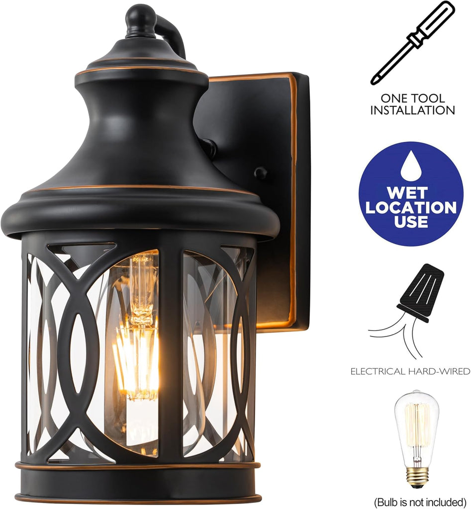 2-Pack Outdoor Wall Lights, Porch Lights, Waterproof Outdoor Wall Sconce