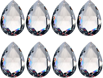 10 Pcs 50mm Clear Crystal Teardrop Pendants Chandelier Parts - Clear Crystal Teardrop Prisms Pendants 50mm Chandelier