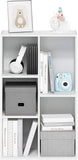 LUDER Book Shelf, 5-Cube Bookshelf, Reversible Bookcase, 9.4 x 19.5 x 31.5, Easy Assembly, White