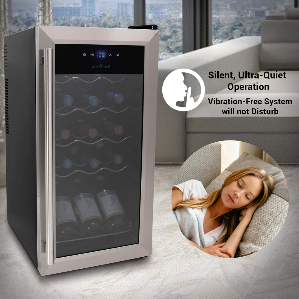 15 Bottle Wine Fridge Red and White Wine Chiller Adjustable Temp Control 41°F to